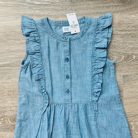 NEW Gap Girls Ruffle Denim Dress Size XS - Picture 2 of 5